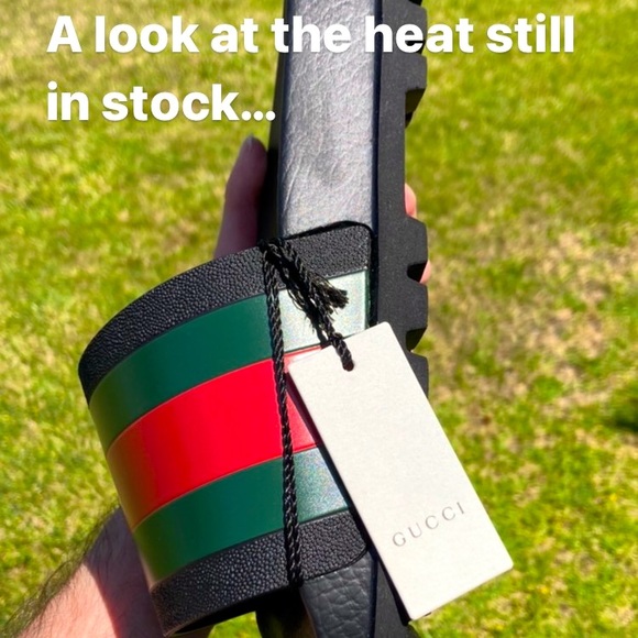 New Gucci Web Stripe Slide Sandals UK 12 US 13 - Picture 5 of 5